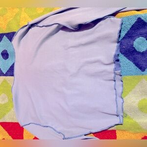 SHEIN baby blue patchwork long sleeve crop top SIZE small